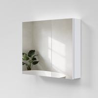 SPIEGELSCHRANK mit Ablagefächern und Rückwand-Stauraum mattweiß 65/80 cm - Weiß, Glas (80/65/15cm) - EMKE