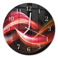 WANDUHR aus Glas Ø30 cm - Abstrakte Linien - Rot, Glas (30/30/0.4cm) - TULUP