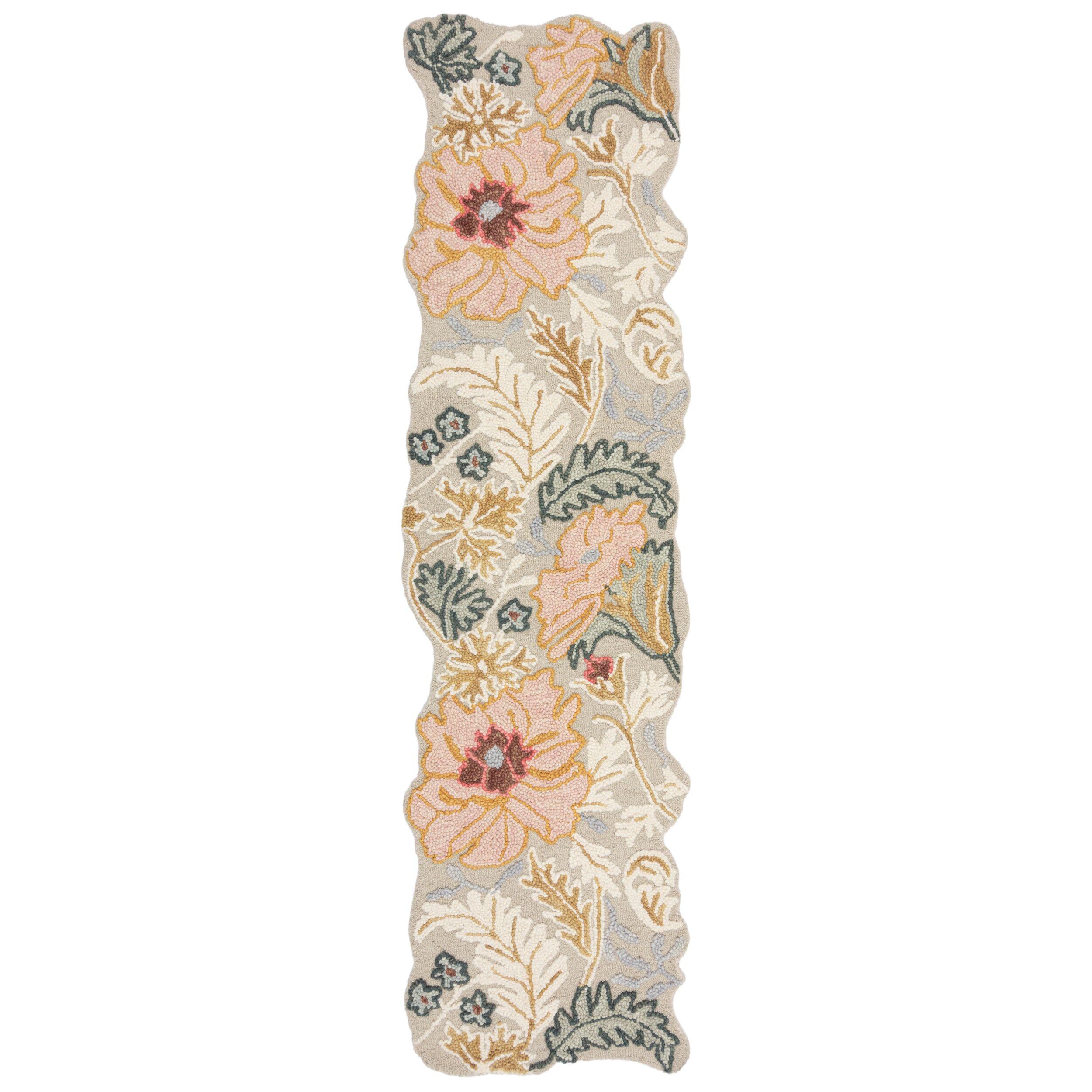 WOLLTEPPICH CHAR, floral, Hellrosa, 60 x 230 cm - Rosa, Textil (230/60cm) - KADIMA DESIGN