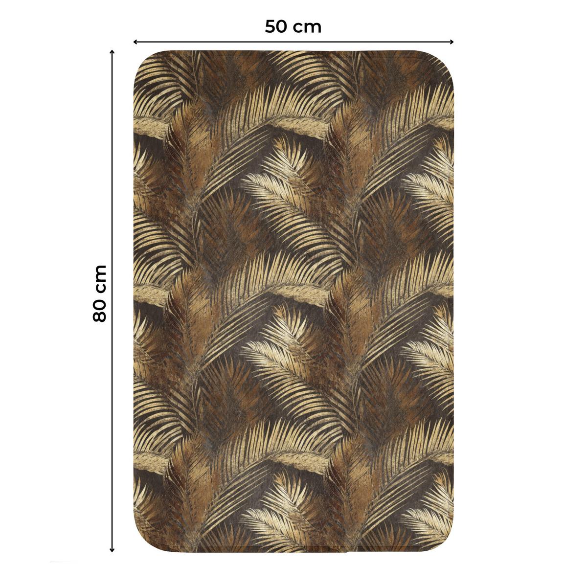 WC-VORLEGER Tropisch - Blätter - Gold WC Teppich 50x80 cm - Goldfarben, Textil (50/1cm) - OnlyWow