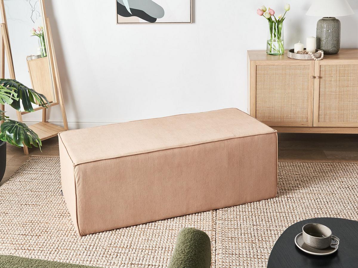 POUF Cord Beige Vinita - Beige, Textil (120/43/55cm) - Beliani