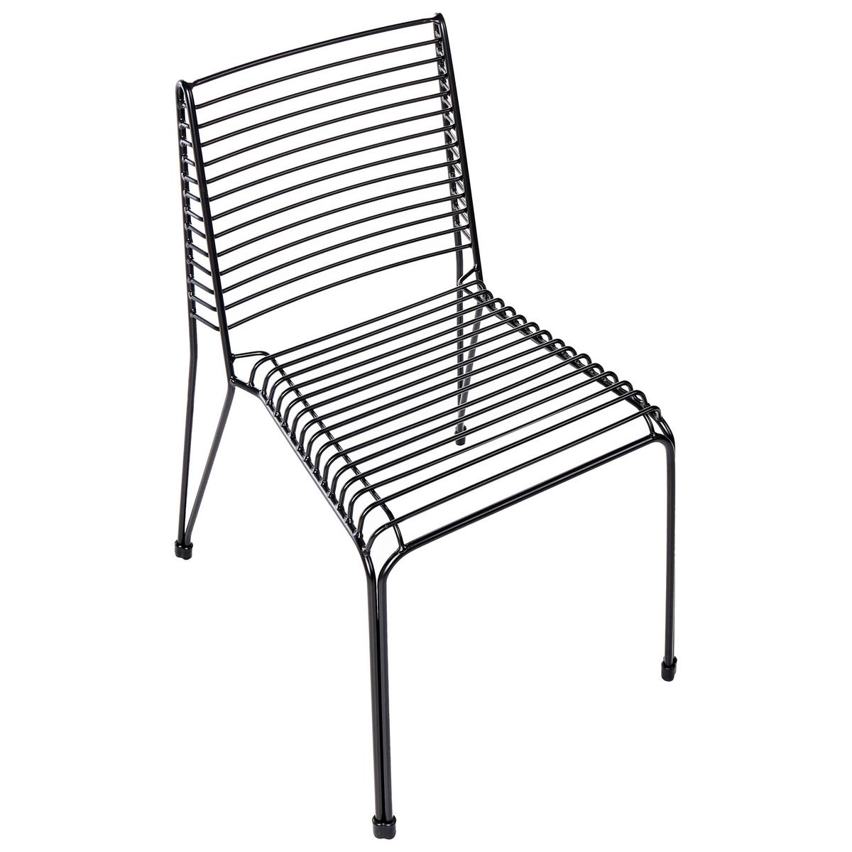 GARTENSTUHL 2er-Set Metall Schwarz Chieve - Schwarz, Metall (49/80/57cm) - Beliani