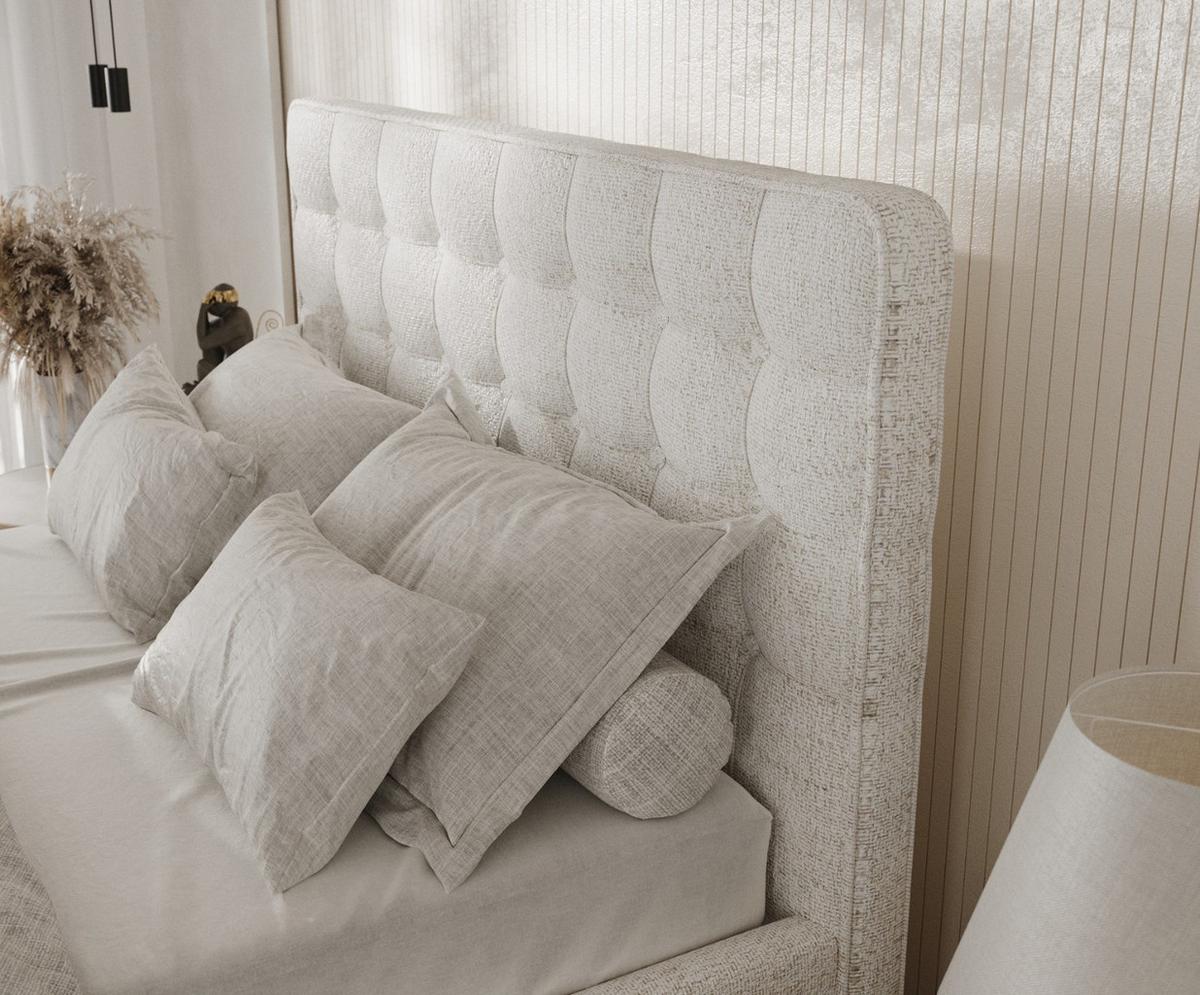 POLSTERBETT Paloma 140/200 cm Creme im Neve Stoff - Creme/Naturfarben, Holz/Holzwerkstoff (140/200cm) - AltaBeds
