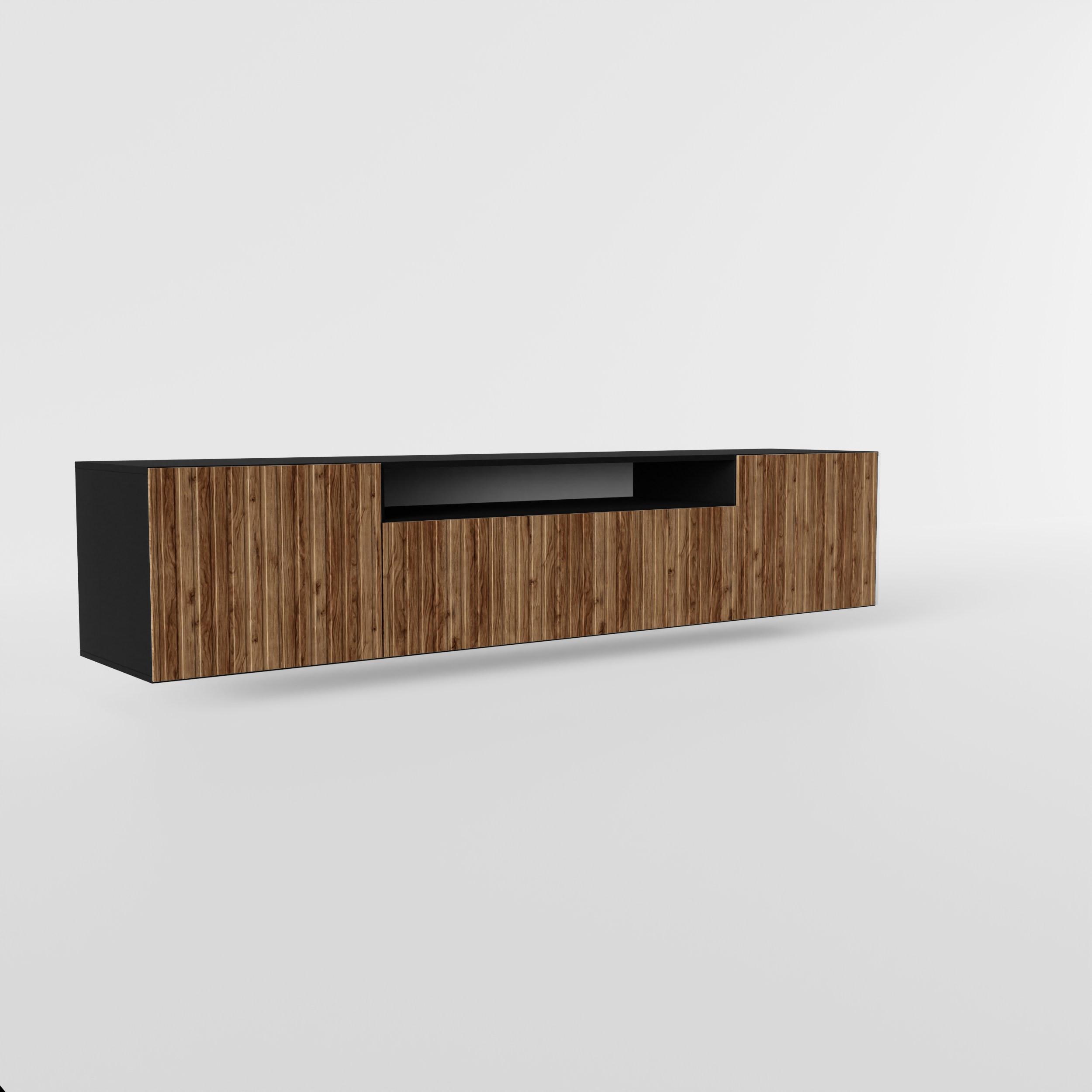 LOWBOARD LIVO 200/41/40 cm, Hängender TV-Schrank Schwarz / Eichefarben - Eichefarben/Schwarz, Holzwerkstoff (200/41/40cm) - MASSENO