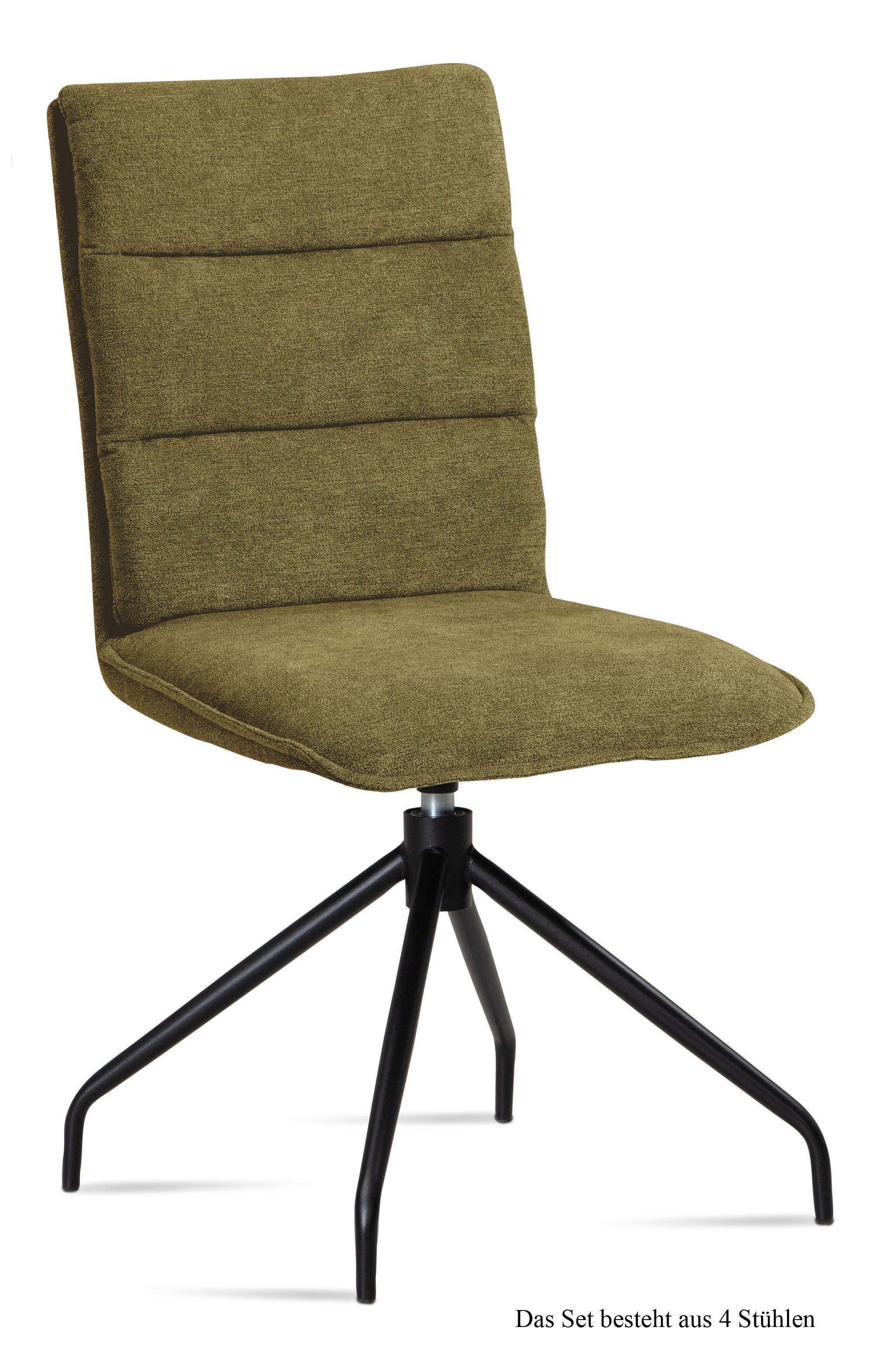 ESSZIMMERSTUHL drehbar (4er-Set) Donata 47x92x60 Schwarz/Olivgrün - Schwarz/Olivgrün, Kunststoff (60/92/47cm) - 58aufmkessel