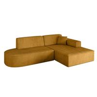 ECKSOFA Ottomane Rechts IREA-L1-v4 - 232x165x77 cm Senfgelb - Grün, Holzwerkstoff/Textil (232/165cm) - ALTDECOR