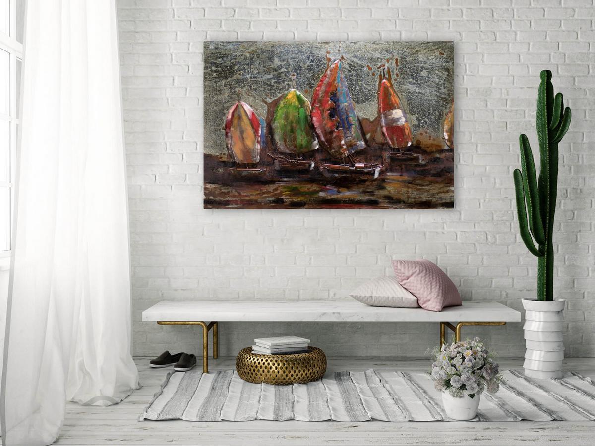 METALLBILD Bunt 100/70 cm - Multicolor, Metall (4.6/70cm) - KUNSTLOFT