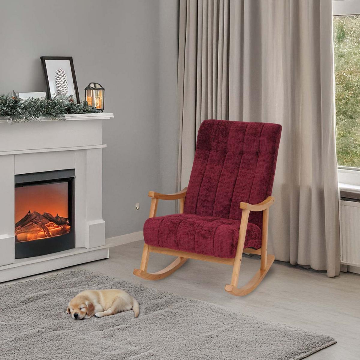 SCHAUKELSTUHL Bordeaux - Bordeaux/Naturfarben, Textil (64/97/85cm) - MCW