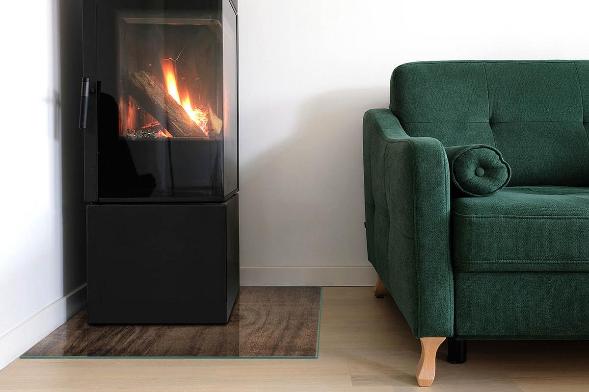 GLASPLATTE für Kamin 60x60 cm - Braun, Glas (60/60/0.4cm) - TULUP