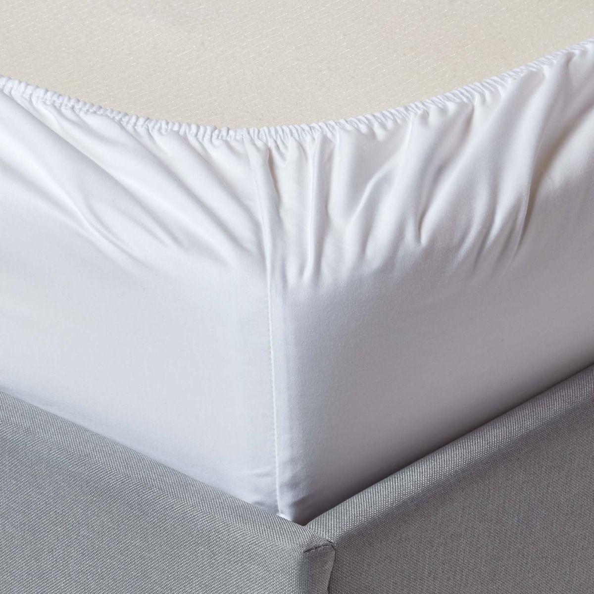 SPANNBETTLAKEN extra hoch, Ägyptische Baumwolle, Fadendichte 1000 - Weiß, Textil (90/190cm) - Homescapes