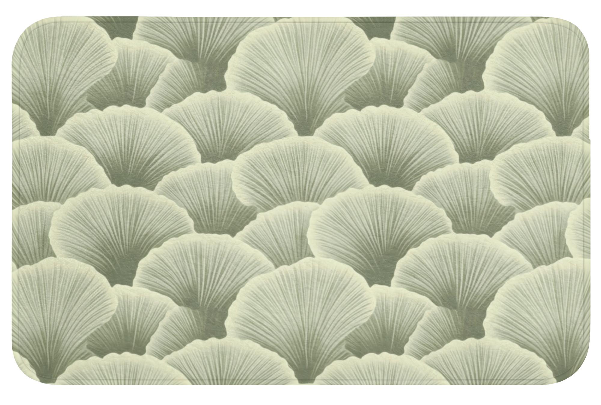 BADEMATTE Fächer - Blatt - Grün Badvorleger 80x50 cm - Pastellgrün, Textil (80/50cm) - OnlyWow
