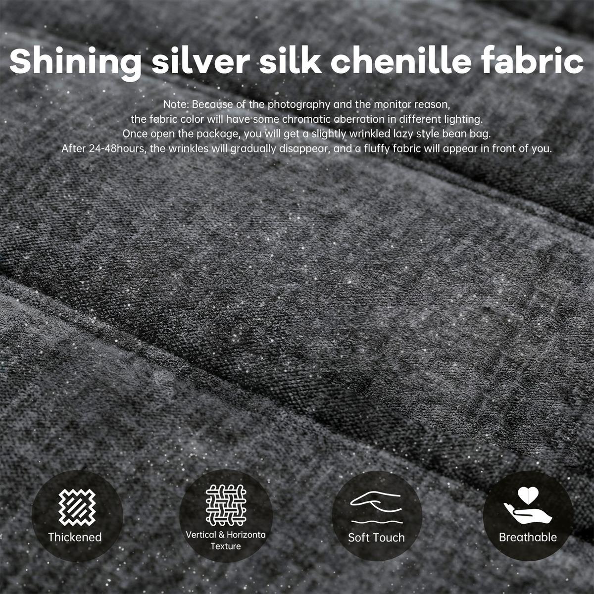 SITZSACK aus glänzendem Chenille mit Ergonomie - Grau, Textil (90/80/100cm) - Urban Meuble