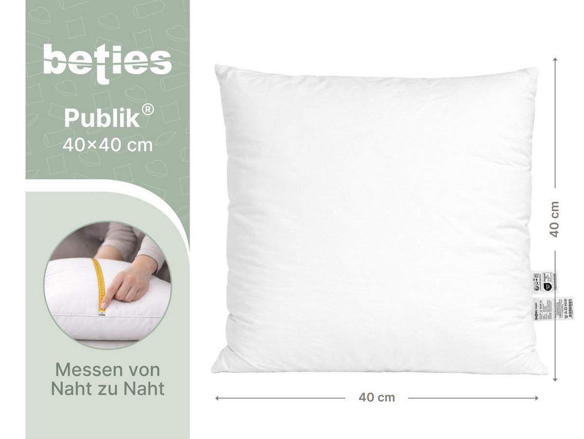 FEDERKISSEN Publik 40/40 cm - Creme, Textil (40/40cm) - beties Heimtextil
