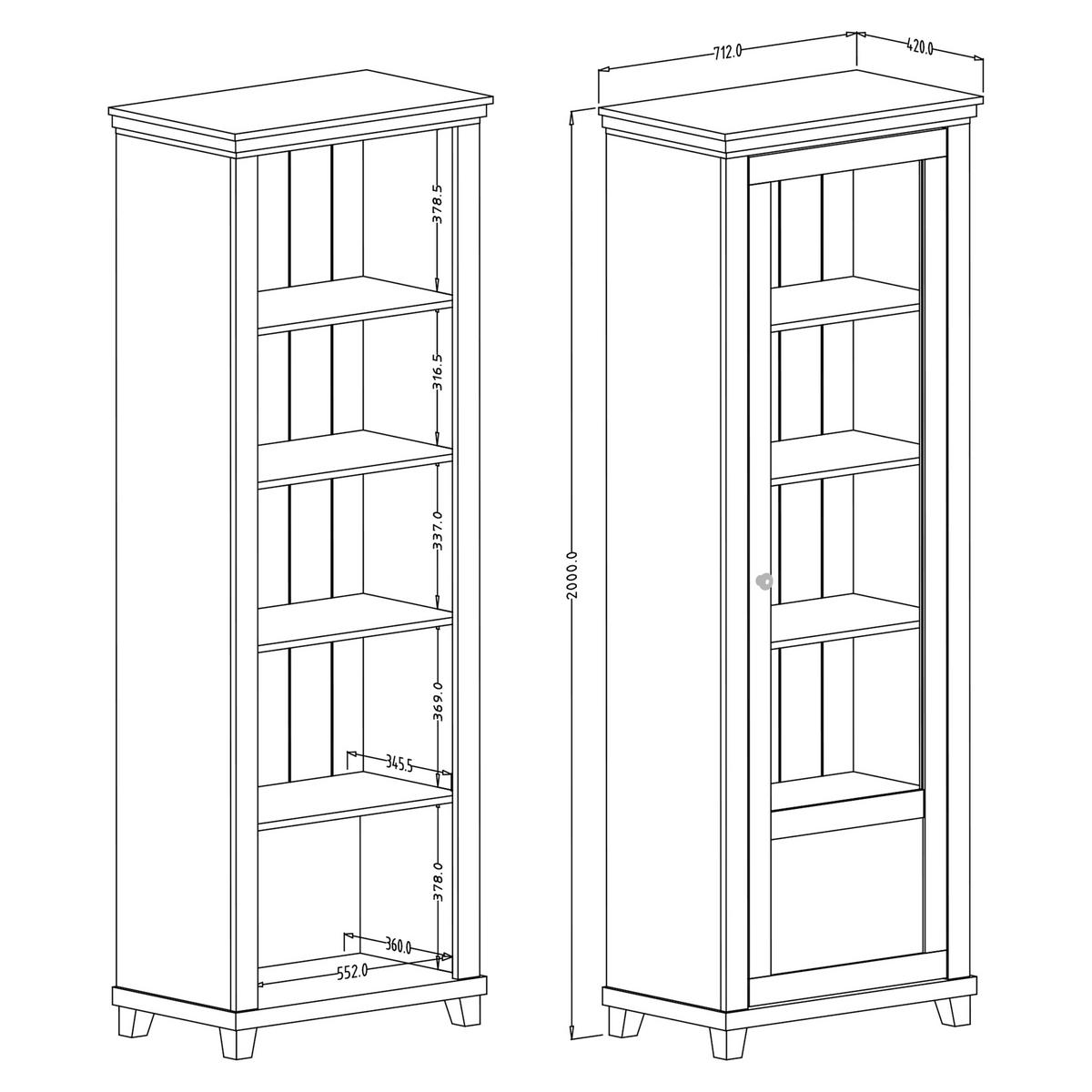 VITRINE in Grün - Grün, Holzwerkstoff (71/200/42cm) - MASSENO