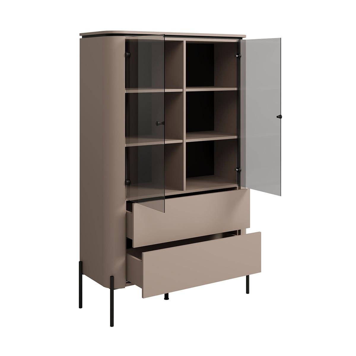 GESCHIRRSCHRANK Taupe - Taupe, Holzwerkstoff (98/160/39.5cm) - Petits-meubles