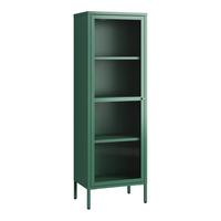 VITRINENSCHRANK Säkylä - Dunkelgrün, Glas/Metall (50/150/35cm) - [en.casa]