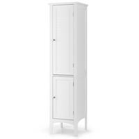 BADSCHRANK Weiß - Weiß, Holz (37/160/37cm) - COSTWAY