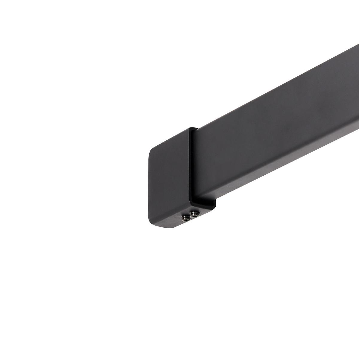 DUSCHWAND 80/190 cm Schwarz Waspam - Transparent/Schwarz, Glas (80/190cm) - Beliani