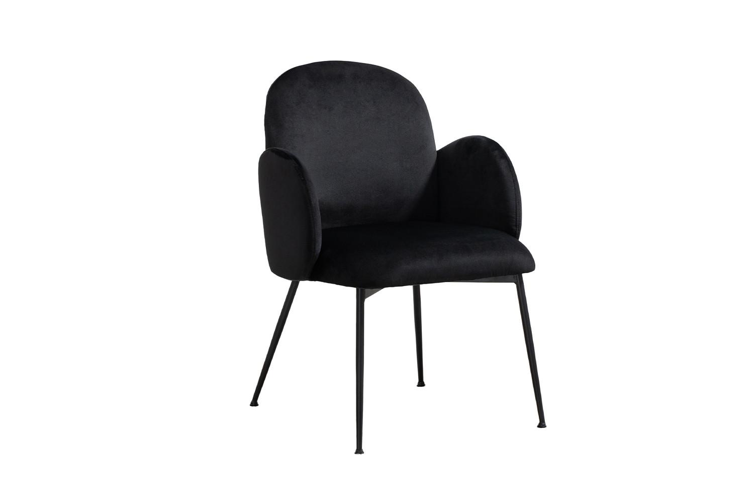 ESSZIMMERSTUHL DEON Schwarz Velvet (1er-Set) - Schwarz, Textil (59/84/62cm) - KAWOLA