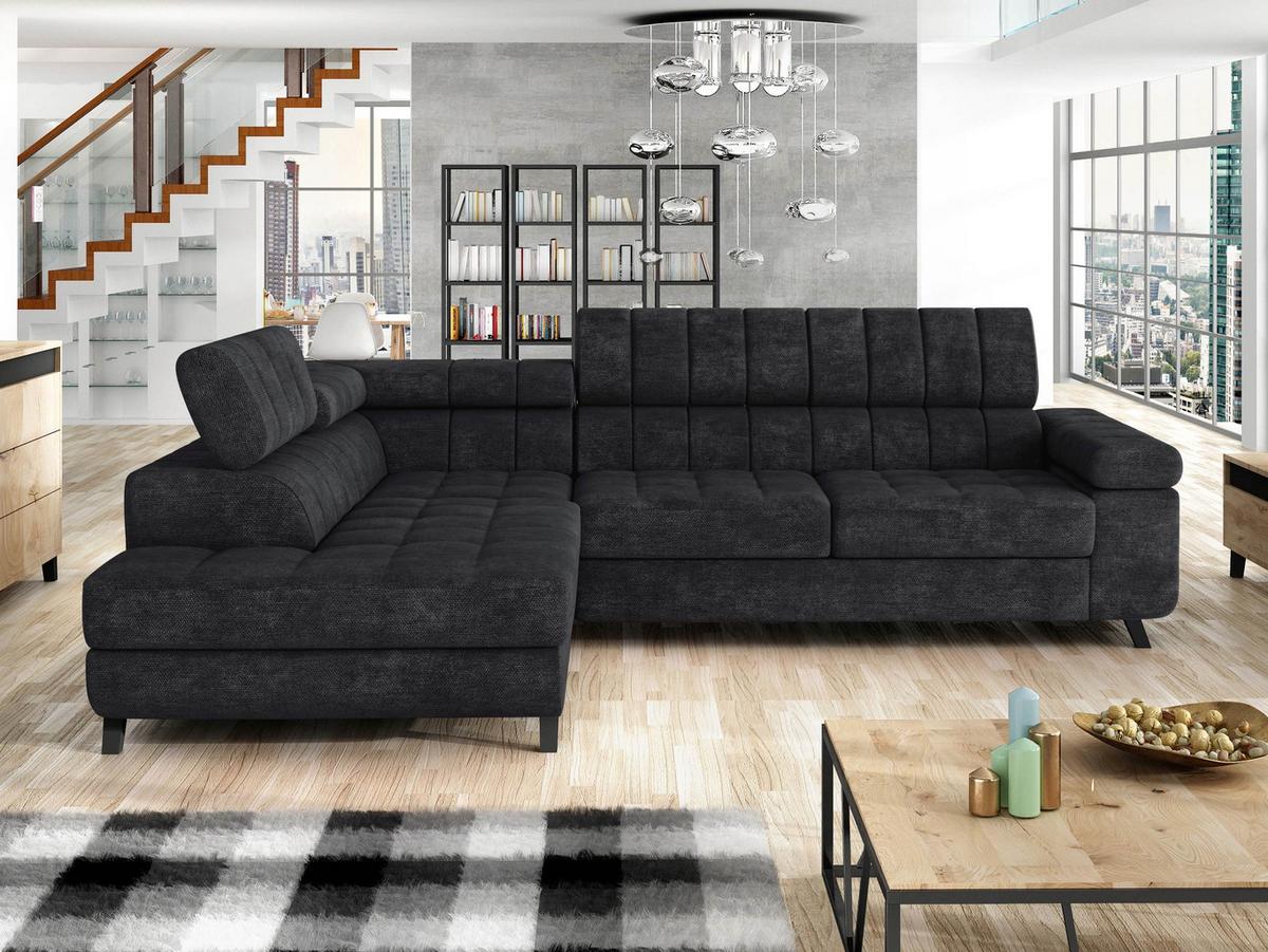 ECKSOFA Nord, Seite: Links - Schwarz, Holz/Textil (264/203cm) - MIRJAN24