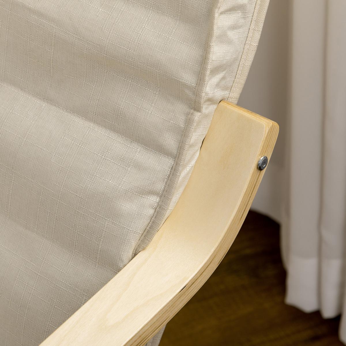 RELAXSESSEL Schwingstuhl, Ruhesessel, Relaxstuhl mit Verstellbarem Fußteil - Weiß, Kunststoff (94/100/66.5cm) - HOMCOM