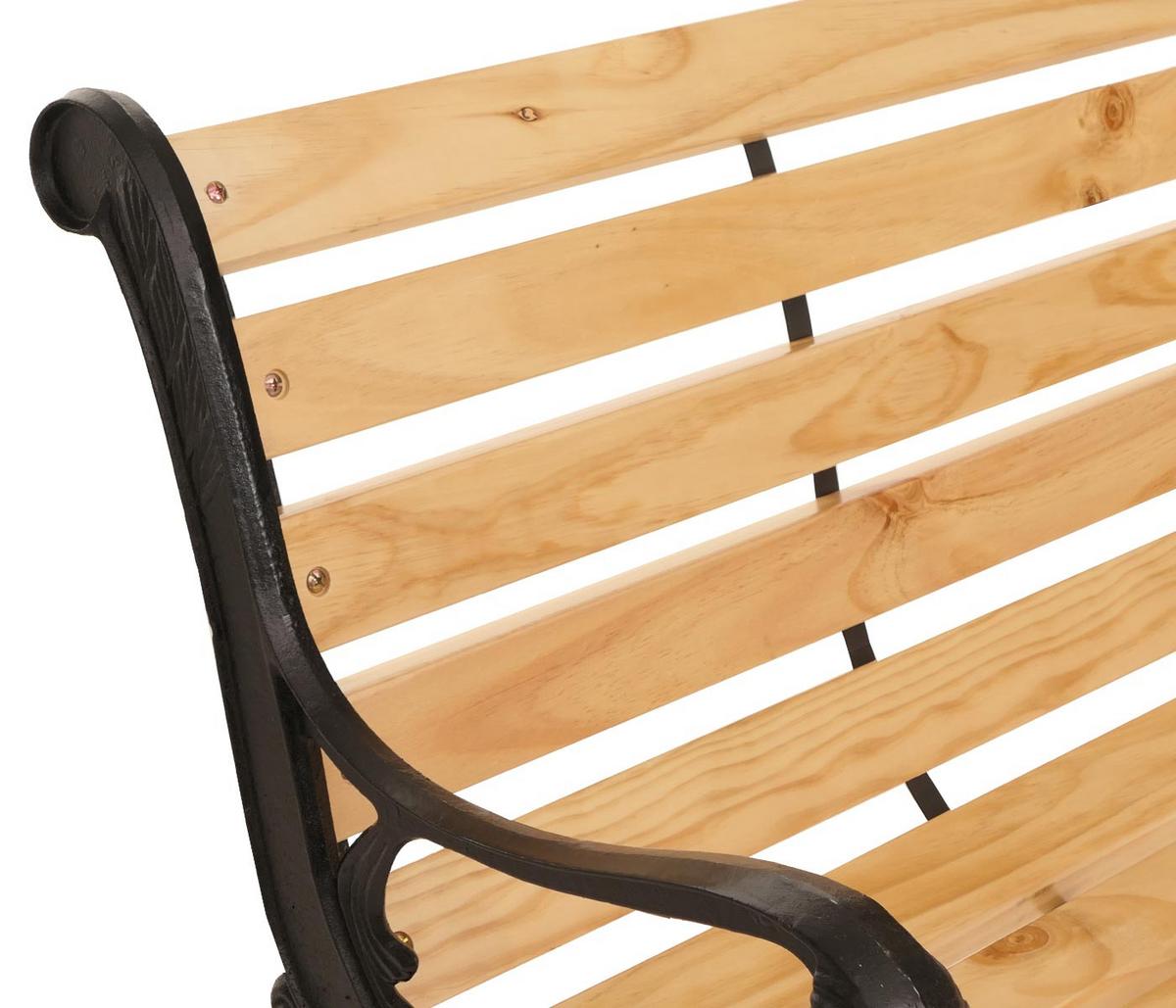 GARTENBANK Schwarz, Beige - Beige/Schwarz, Holz (132/80/35cm) - MCW