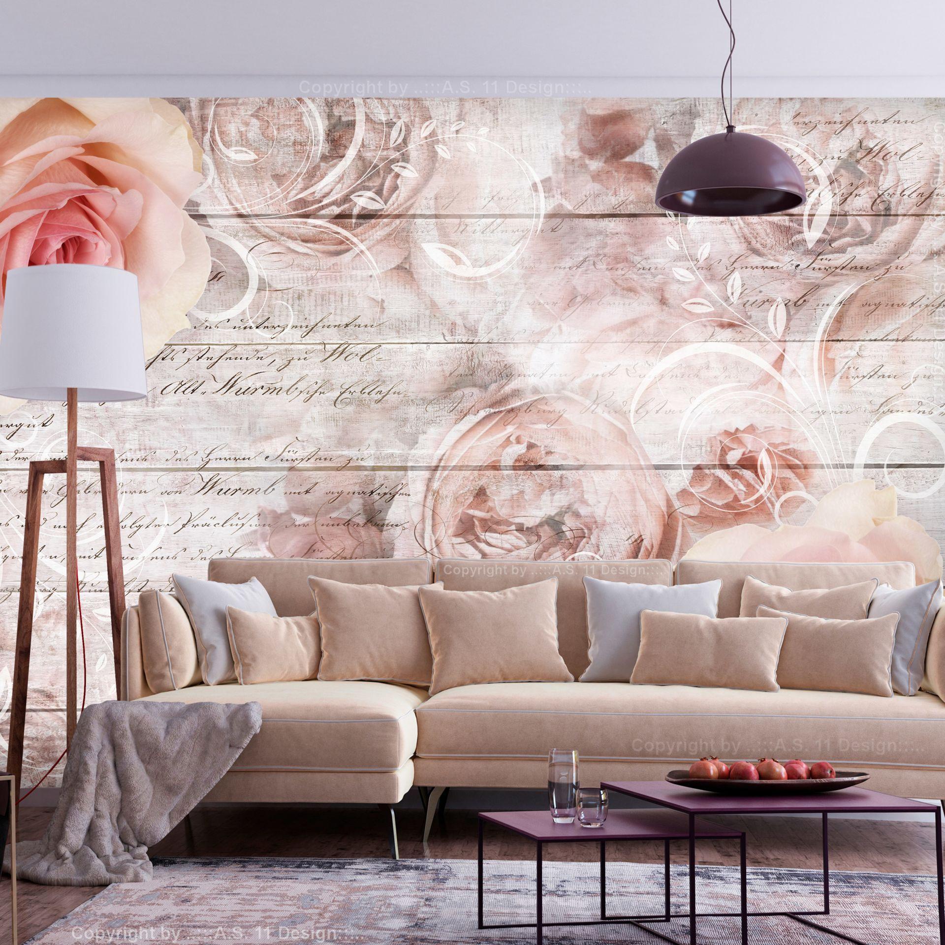 SELBSTKLEBENDE FOTOTAPETE 196/140 cm - Pink/Braun, Kunststoff/Textil (196/1cm) - KUNSTLOFT