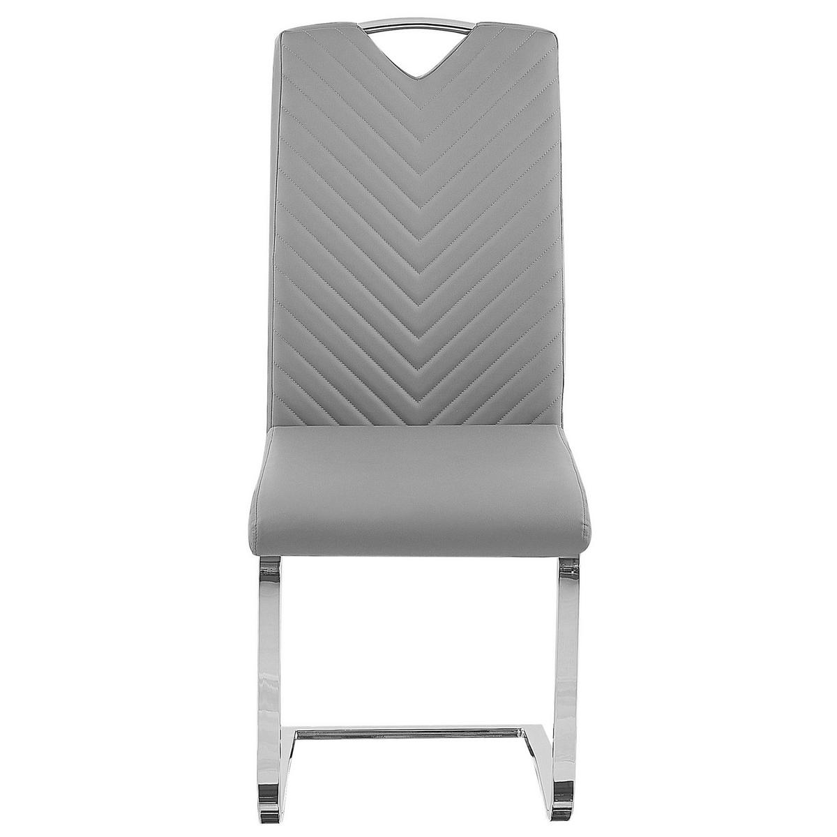 ESSZIMMERSTUHL 2er-Set Kunstleder Grau Picknes - Grau, Textil/Metall (43/105/55cm) - Beliani