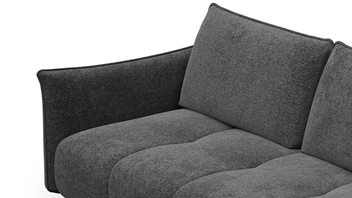 SOFA AERA 2,5-Sitzer, dunkelgrau - Dunkelgrau/Schwarz, Holz/Textil (187/89/96cm) - Wozimo