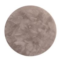 KURZFLORTEPPICH, einfarbig, aus Polyester, Taupe, Ø 120 cm - Braun, Textil (120/120cm) - KADIMA DESIGN