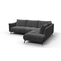 ECKSOFA AERA 5-Sitzer rechts, dunkelgrau - Dunkelgrau/Schwarz, Holz/Textil (268/206cm) - Wozimo