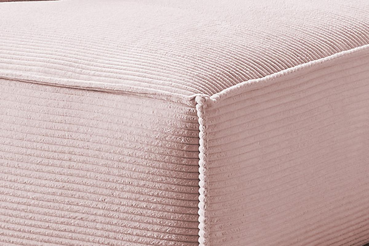 ECKSOFA SAMU Pink Cord - Schwarz/Rosa, Textil (254/224cm) - KAWOLA