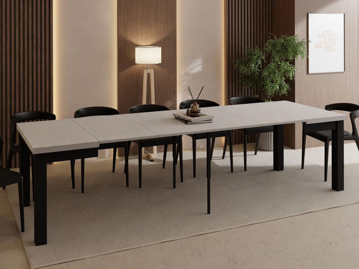 ESSTISCH Toren ausziehbar verlängerbar quadratisch, Kaschmir 90-290/90/76.5 cm - Kaschmir/Beige, Holz/Holzwerkstoff (90/290/76.5cm) - WFL GROUP