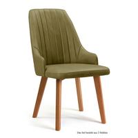 ESSZIMMERSTUHL (2er-Set) Daryl 52x91x60 Eiche geölt/Olivgrün - Eichefarben/Olivgrün, Kunststoff (60/91/52cm) - 58aufmkessel