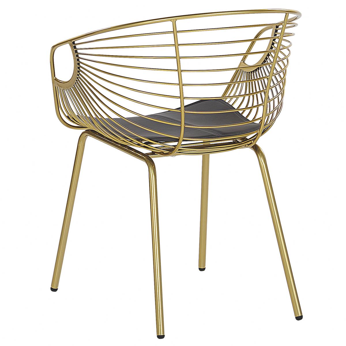 METALLSTUHL 2er-Set Gold Hoback - Goldfarben, Textil/Metall (60/79/56cm) - Beliani