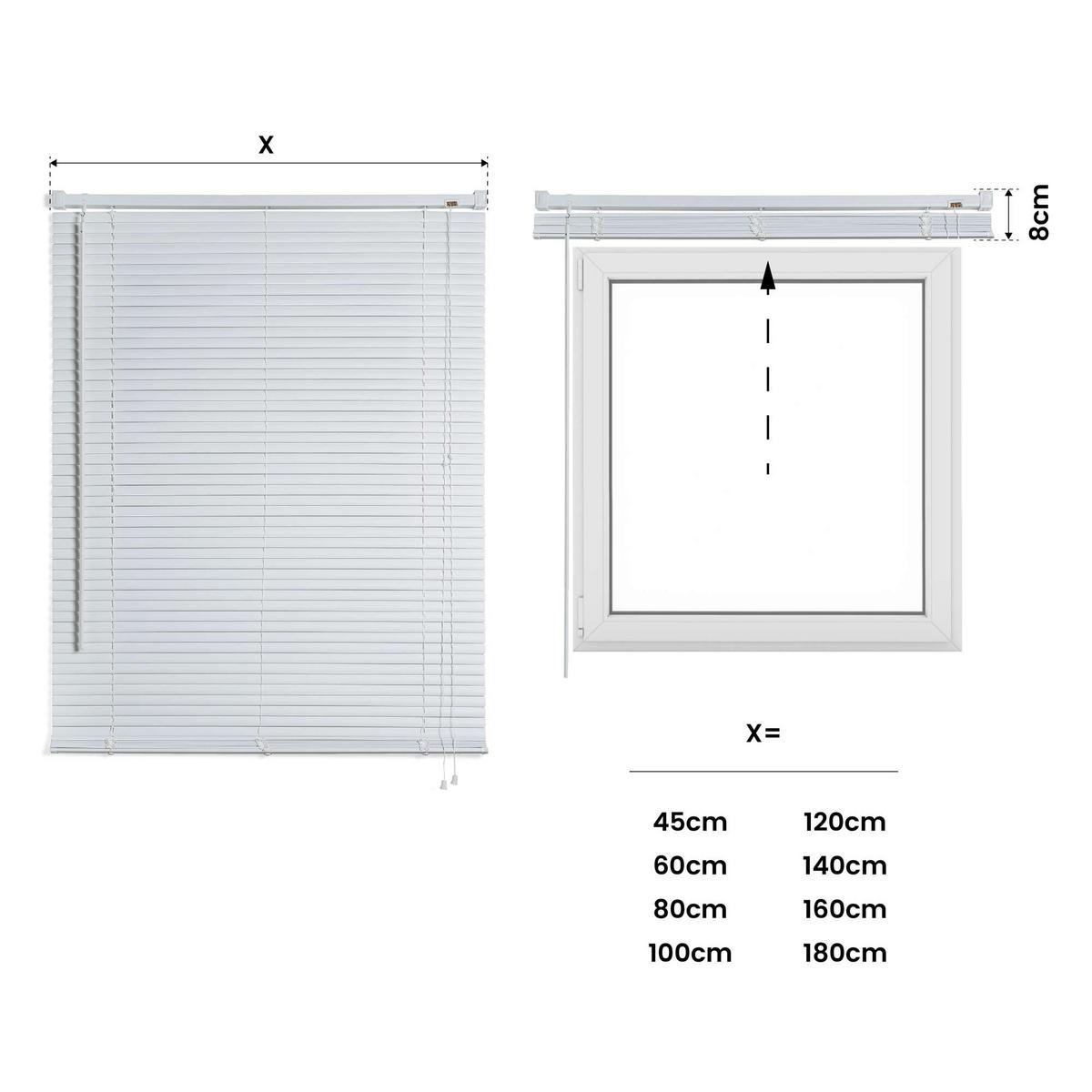 JALOUSIE venetianische mit weißer Zugschnu 105x160 - Weiß, Metall (105cm) - STORESDECO