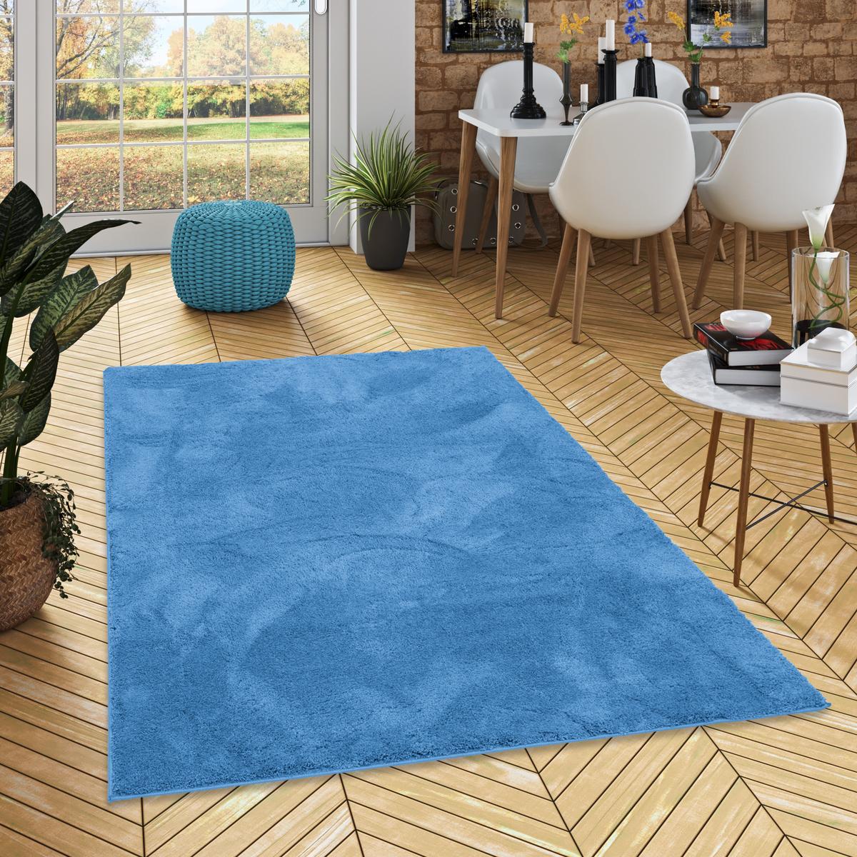 HOCHFLOR LANGFLOR SUPER SOFT TEPPICH SILKY - Blau, Textil (160/230cm) - Pergamon