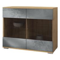 KOMMODE Bari Beton Dunkel Optik - Dunkelgrau, Holzwerkstoff (92.5/75.5/35cm) - Vladon