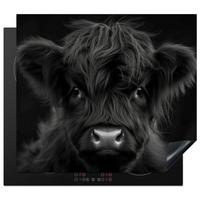 HERDABDECKPLATTE Scottish Highlander - Schwarz - Kalb - Kuh Abdeckung Ceranfeld 57.6x51.6 cm - Schwarz, Kunststoff (57.6/51.6/0.2cm) - MuchoWow