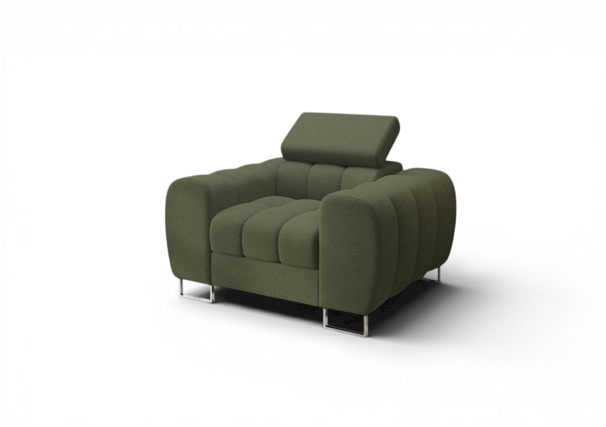 SESSEL Bastien In Stoff Aragon - Grün, Holzwerkstoff/Textil (115/95/97cm) - Fun Möbel