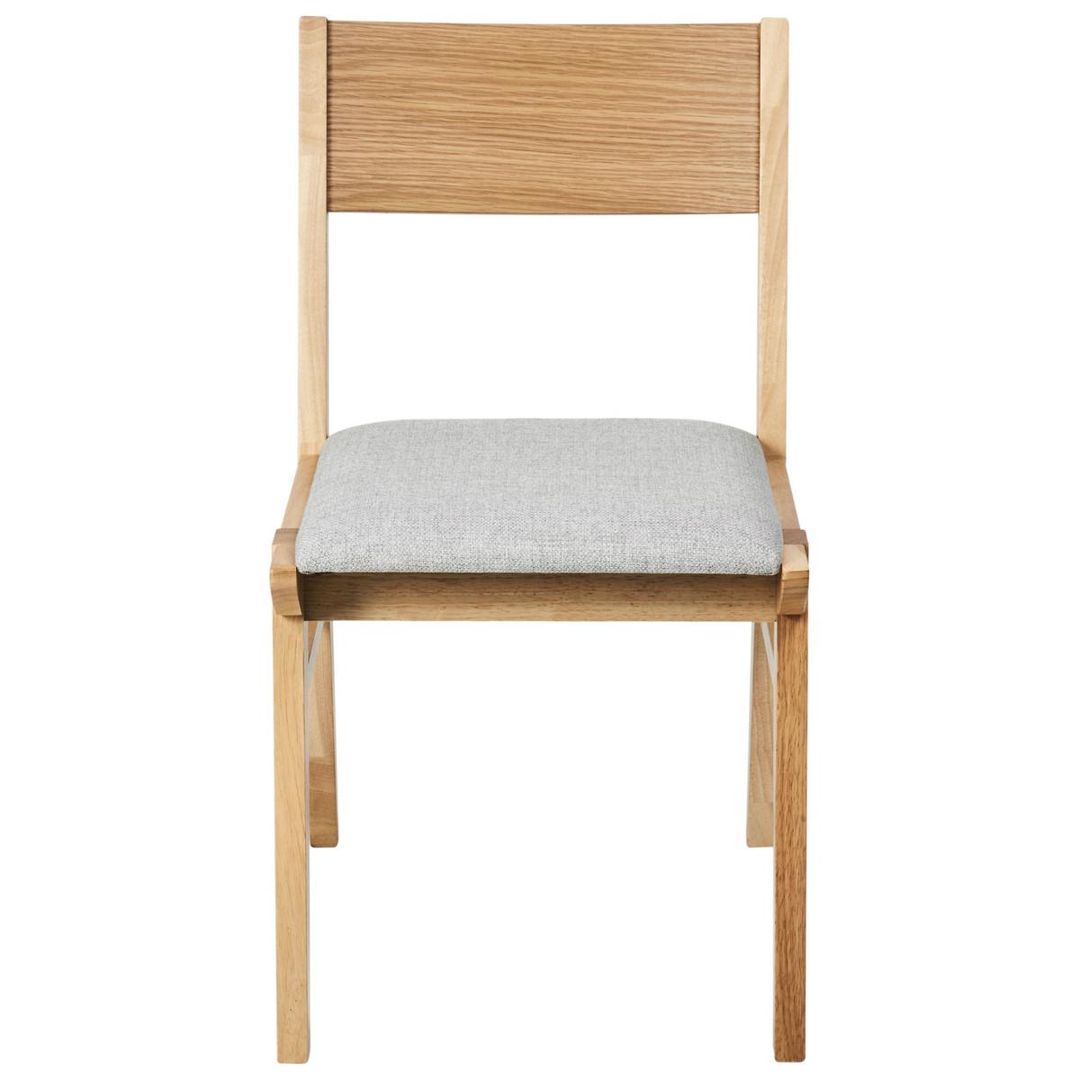 ESSZIMMERSTUHL 2er-Set Hellgrau Enola - Hellgrau/Braun, Holz (45/80/60cm) - Beliani