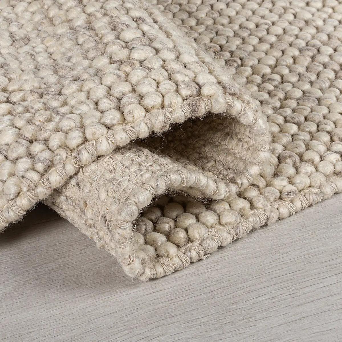WOLLTEPPICH handgewebt MEDWAY, einfarbig, Beige, 80 x 150 cm - Beige, Textil (150/80cm) - KADIMA DESIGN