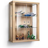 HÄNGEVITRINE 25/60/80 cm mit 2 höhenverstellbaren Glasböden - Transparent/Silberfarben, Glas/Holzwerkstoff (60/80/25cm) - K-Möbel