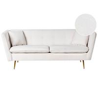 3-SITZER-SOFA Bouclé Cremeweiß Frederica - Creme, Textil (200/77/80cm) - Beliani