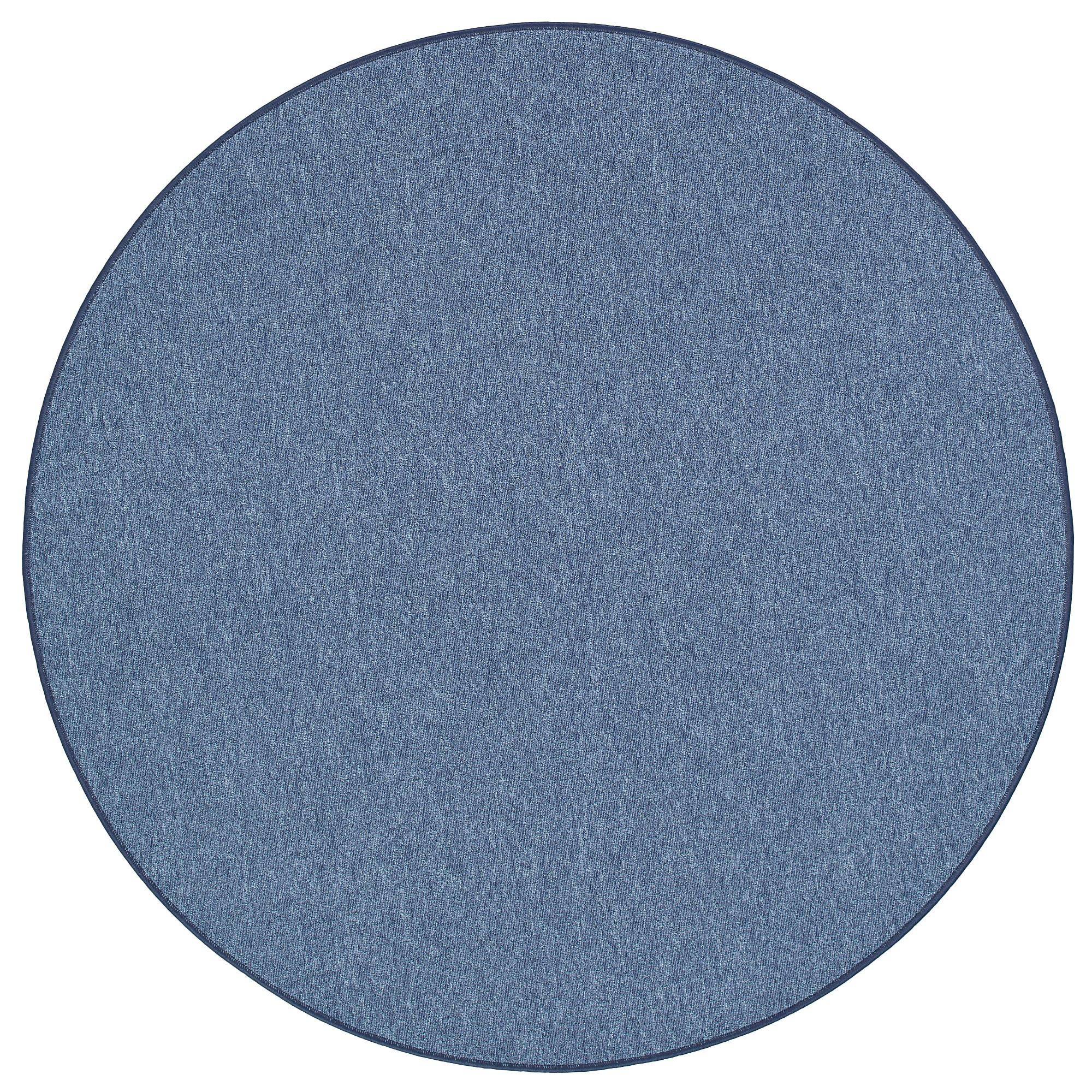 FEINSCHLINGEN VELOUR TEPPICH STRONG RUND - Dunkelblau, Textil (133/133cm) - Snapstyle