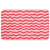 WC-VORLEGER Verspielt - Muster - Rot Toilettenteppich 80x50 cm - Rosa, Textil (80/1cm) - OnlyWow
