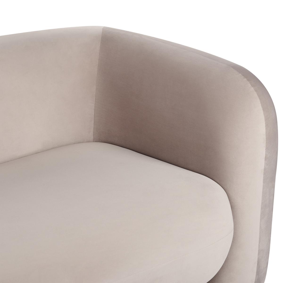 3-SITZER-SOFA Samtstoff taupe Leiren - Taupe, Textil (224/73/83cm) - Beliani