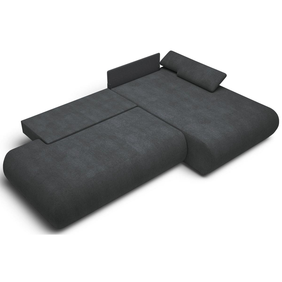 ECKSOFA Armone Graphit Chenille - Schwarz, Kunststoff/Textil (173.5/286cm) - Selsey