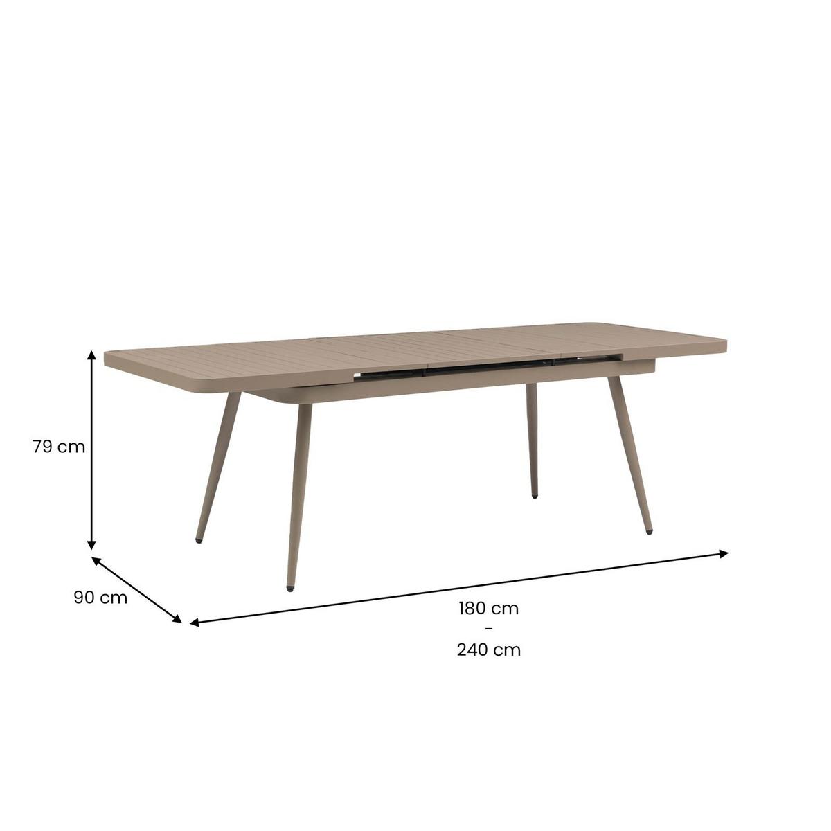 GARTENTISCH SUNNY - Champagner, Metall (90/180/77cm) - IDIMEX