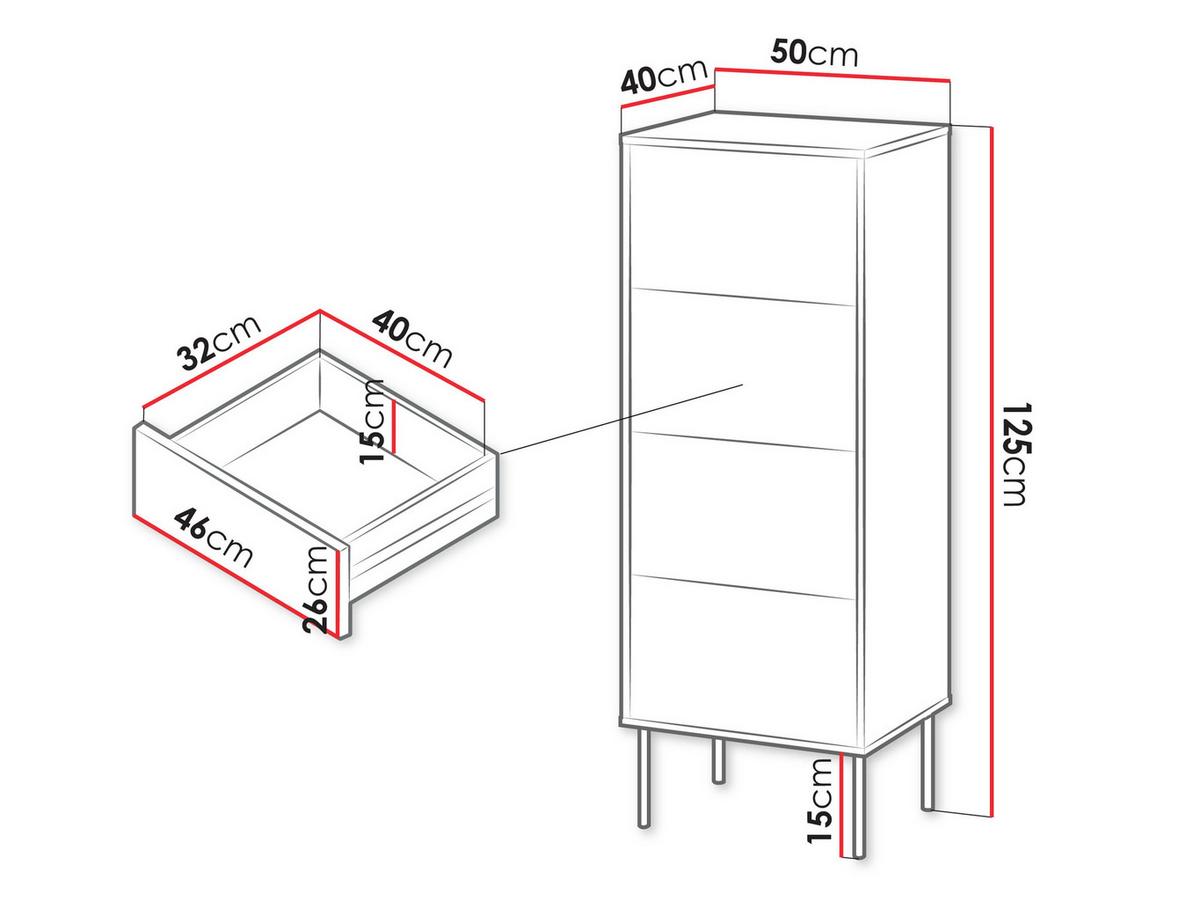 KOMMODE Tresse 4S - Beige, Holzwerkstoff/Metall (50/125/40cm) - MIRJAN24
